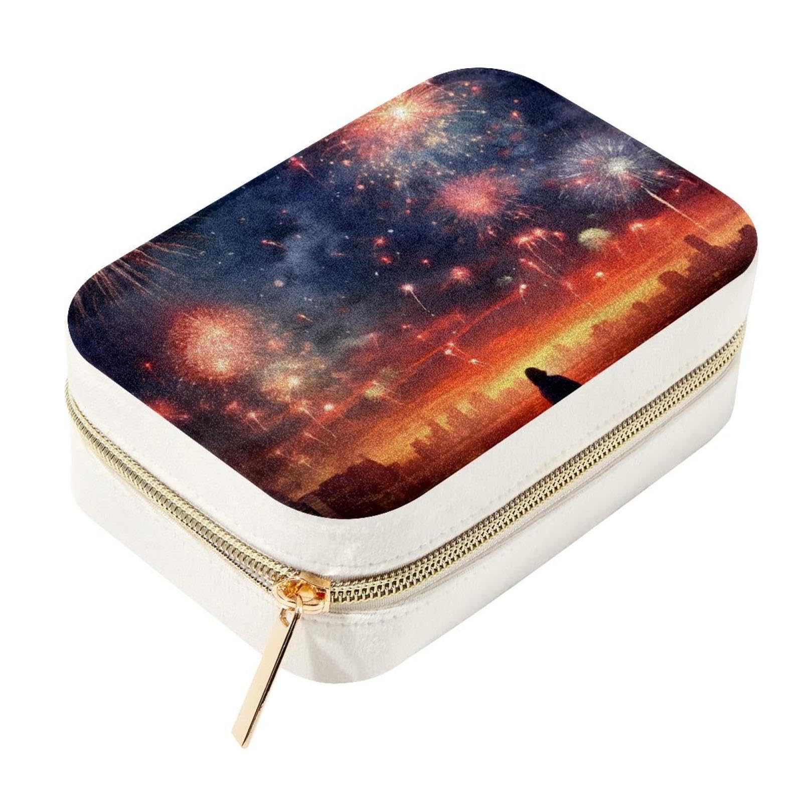 Organiseur de bijoux en velours Independence Day boîte compacte 15,5 cm pour boucles et bagues