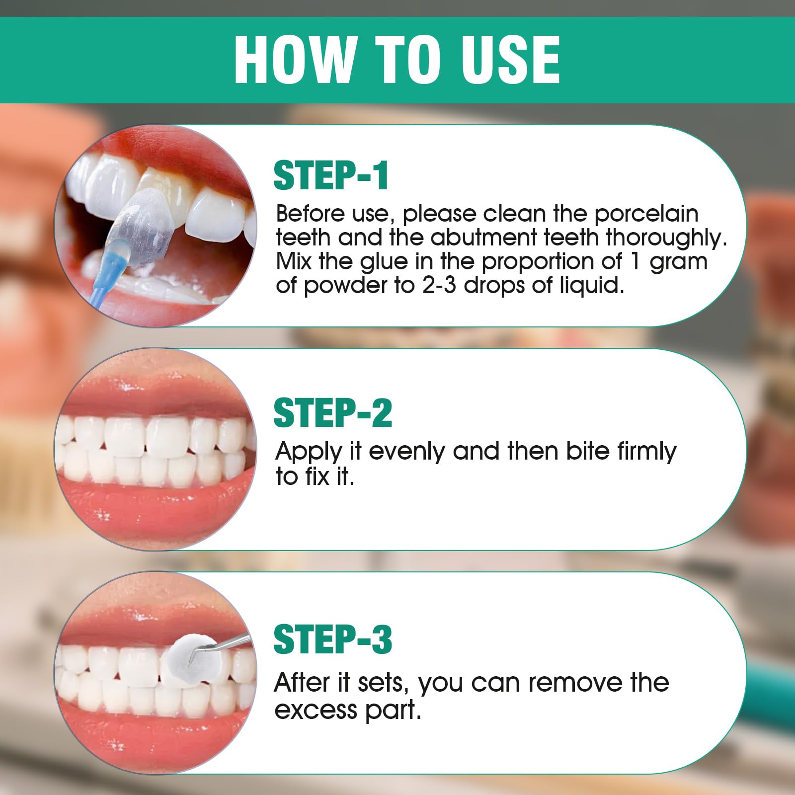 Cemento Dental Composite Kit de Fijación para Corona y Puente