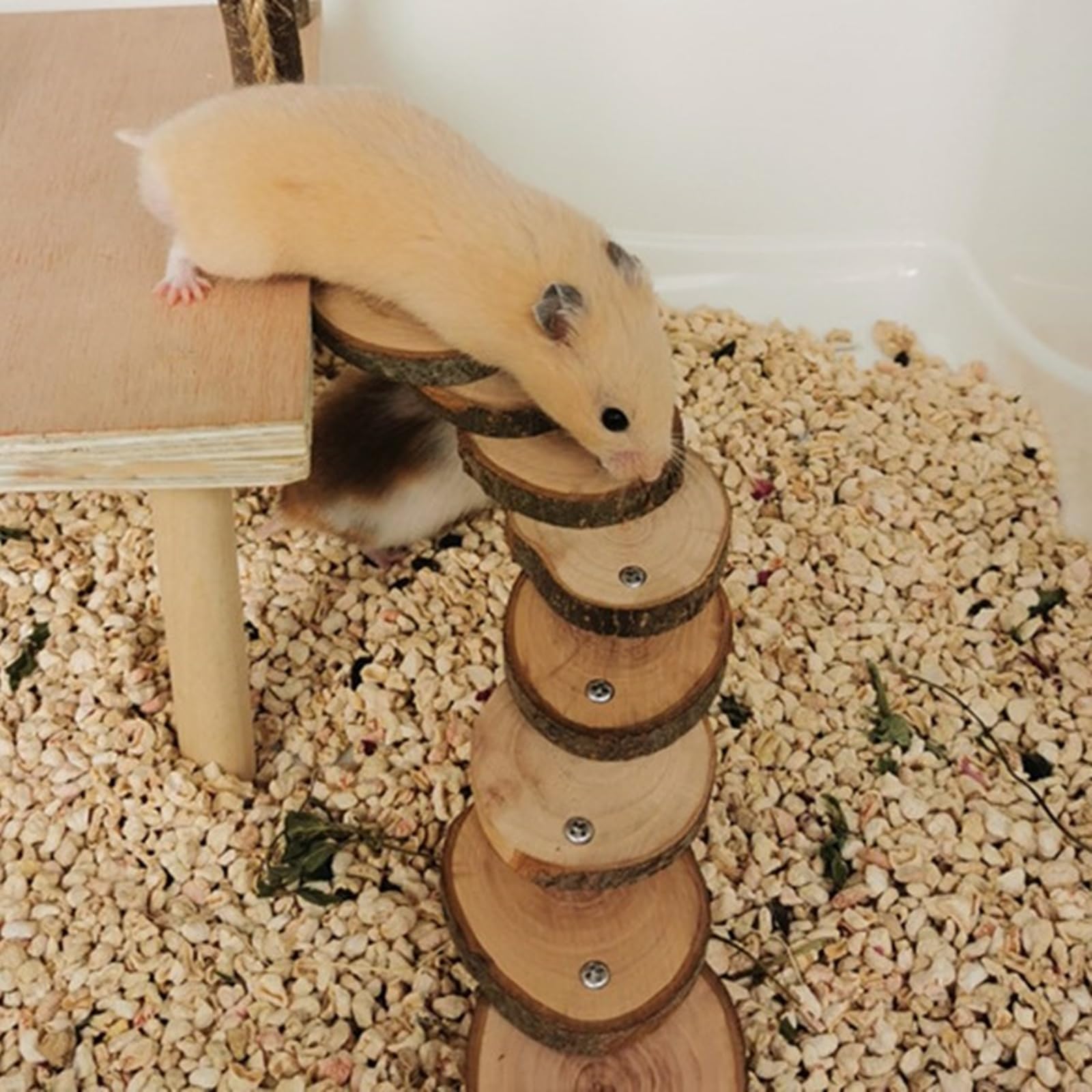 Hamsterkäfig Leiter Spielzeug für kleine Haustiere Holz Plattform Eichhörnchen Käfig Spielzeug Zubehör Kleintiere Kletterspielzeug