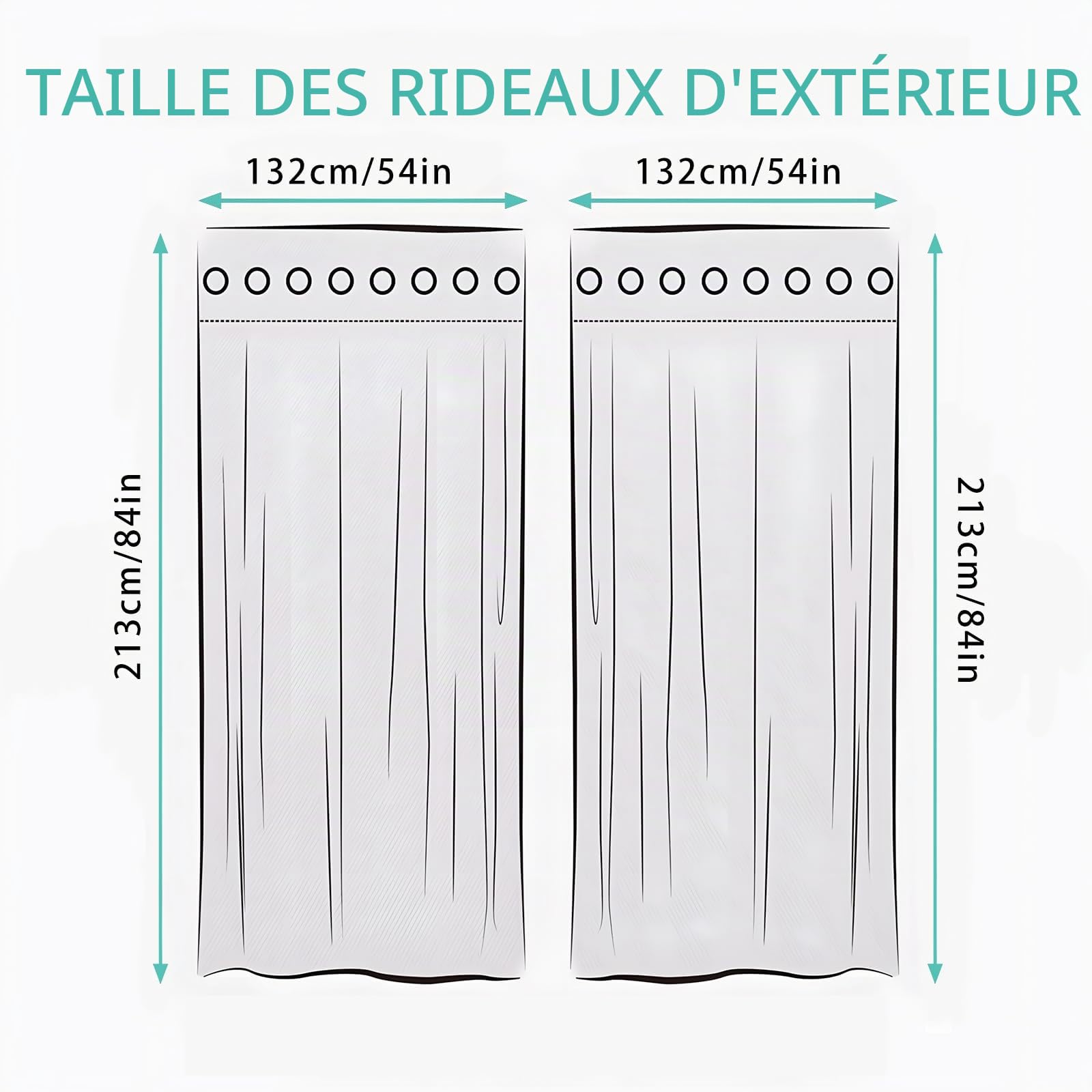 Mise à Niveau Rideaux D'extérieur, Vue Mer à Couper Le Souffle 3D Printed Rideau Occultant Isolant Thermiques pour Pergola, Rideau Exterieur Imperméable pour Cabanon Jardin,2 Panneau 132x213