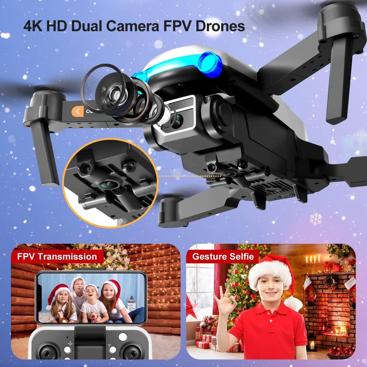 Dron con cámara para adultos y niños principiantes mini drones FPV con ...