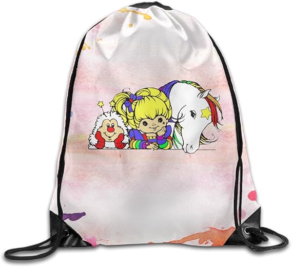 Amazon Co Jp ファッション 男女兼用 魔法少女レインボーブライト アニメ動画 巾着 ショルダーバック 運動 遠足スポーツ 折りたたみ式 ホワイト Size One Size シューズ バッグ