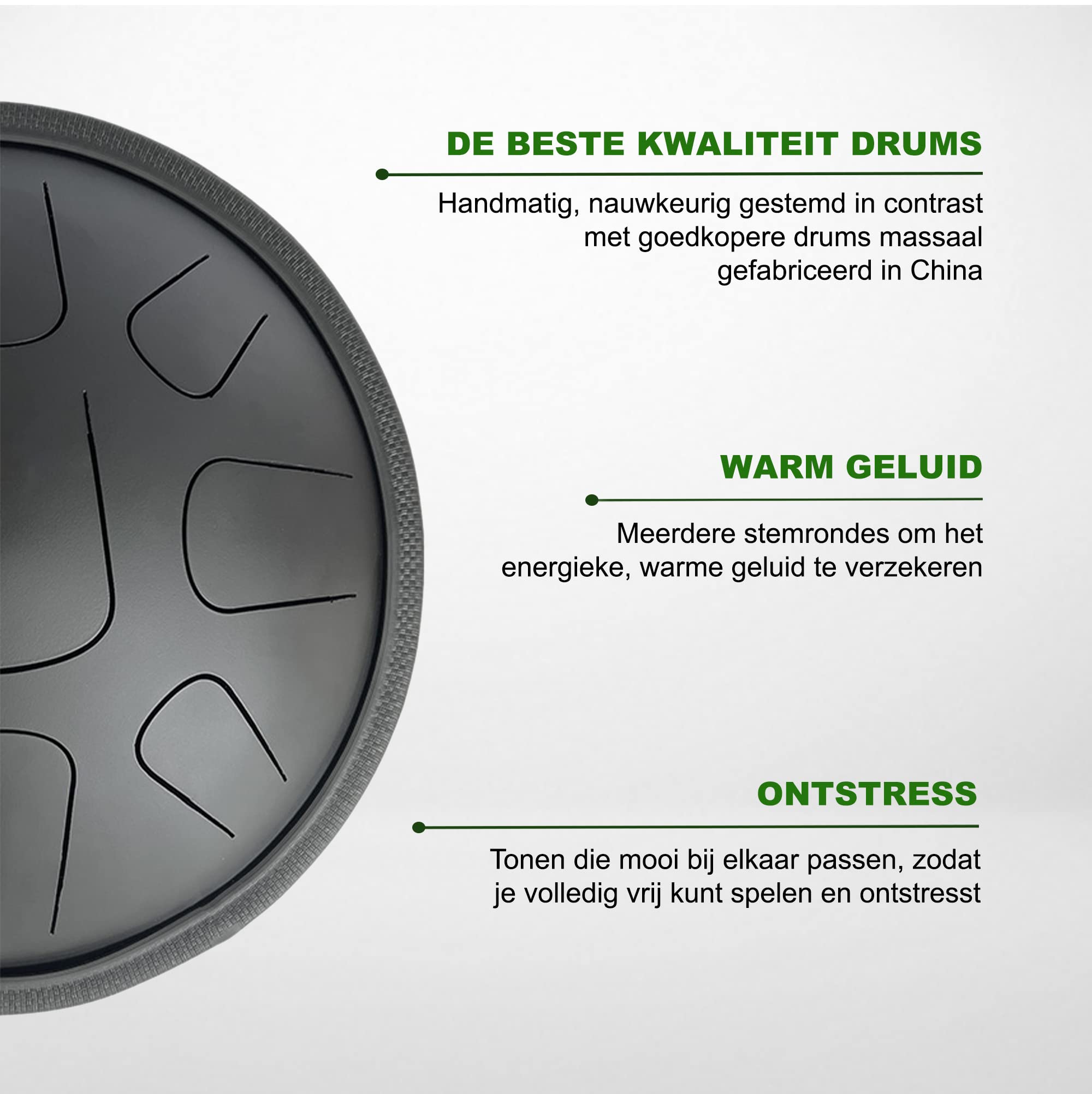LIDAH Steel Tongue Drum - AkeBono Zephyr Series Poêle à main 36 cm , Instruments de musique Enfants et Adultes, Yoga Méditation Chakra Lotus Tambour à main Pan Steeldrum Briller (Black)