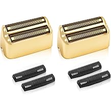2 Pack Shaver Replacement Foil and Cutter BaBylissPRO Double FXFS2 Metal Shaver Foil Replacement, Golden