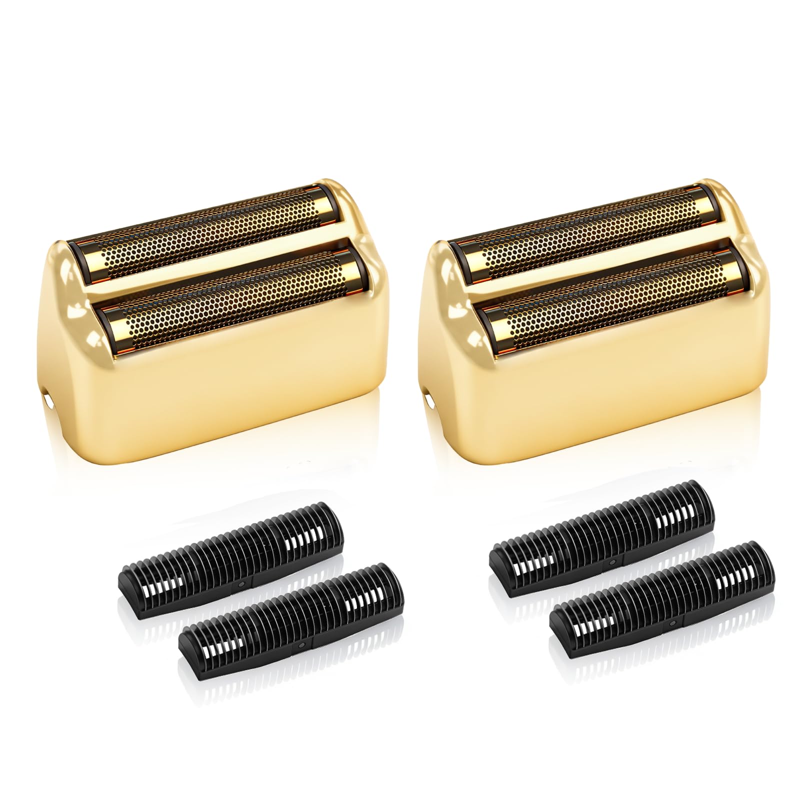 2 Pack Replacement Foil and Cutters compatible with BaBylissPRO Double Foil Shaver, Replacement Foil for BaBylissPRO Barberology FXFS2 Shaver,Golden