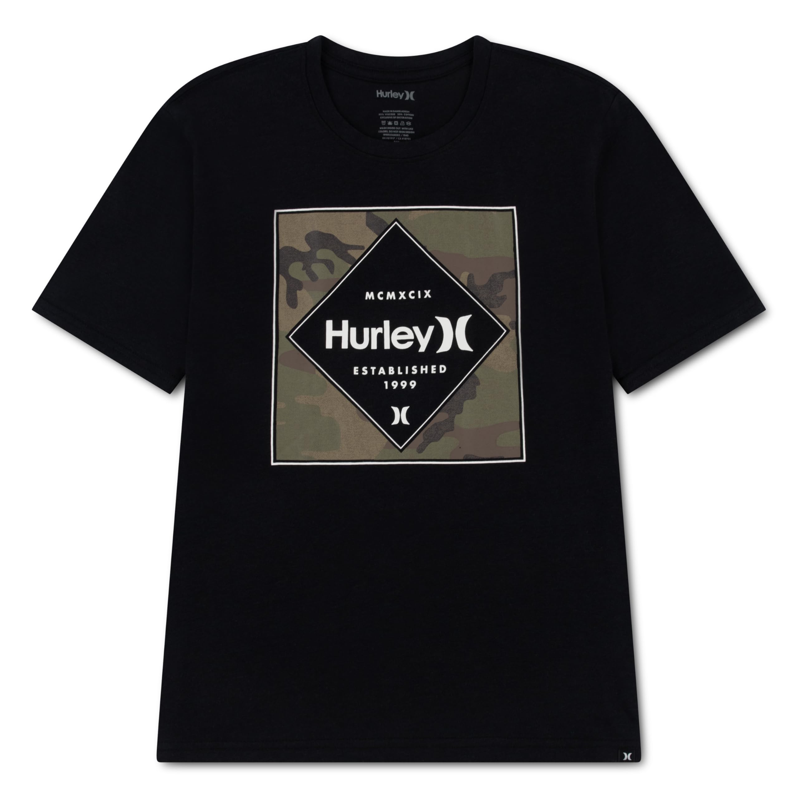 Hurley Boys Graphic T-Shirt Short Sleeve Boys Black