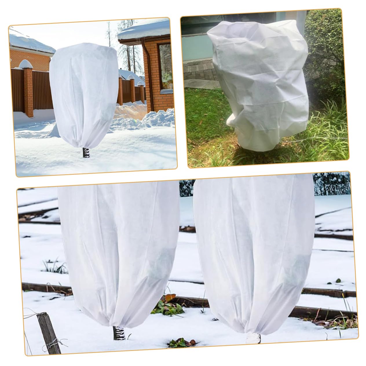 Hemobllo Copertura per Piante Antigelo Grande Non Tessuto 2 Pezzi | Protezione Invernale per Esterno, Bianco, Traspirante, per Cestini Sospesi e Pomodori
