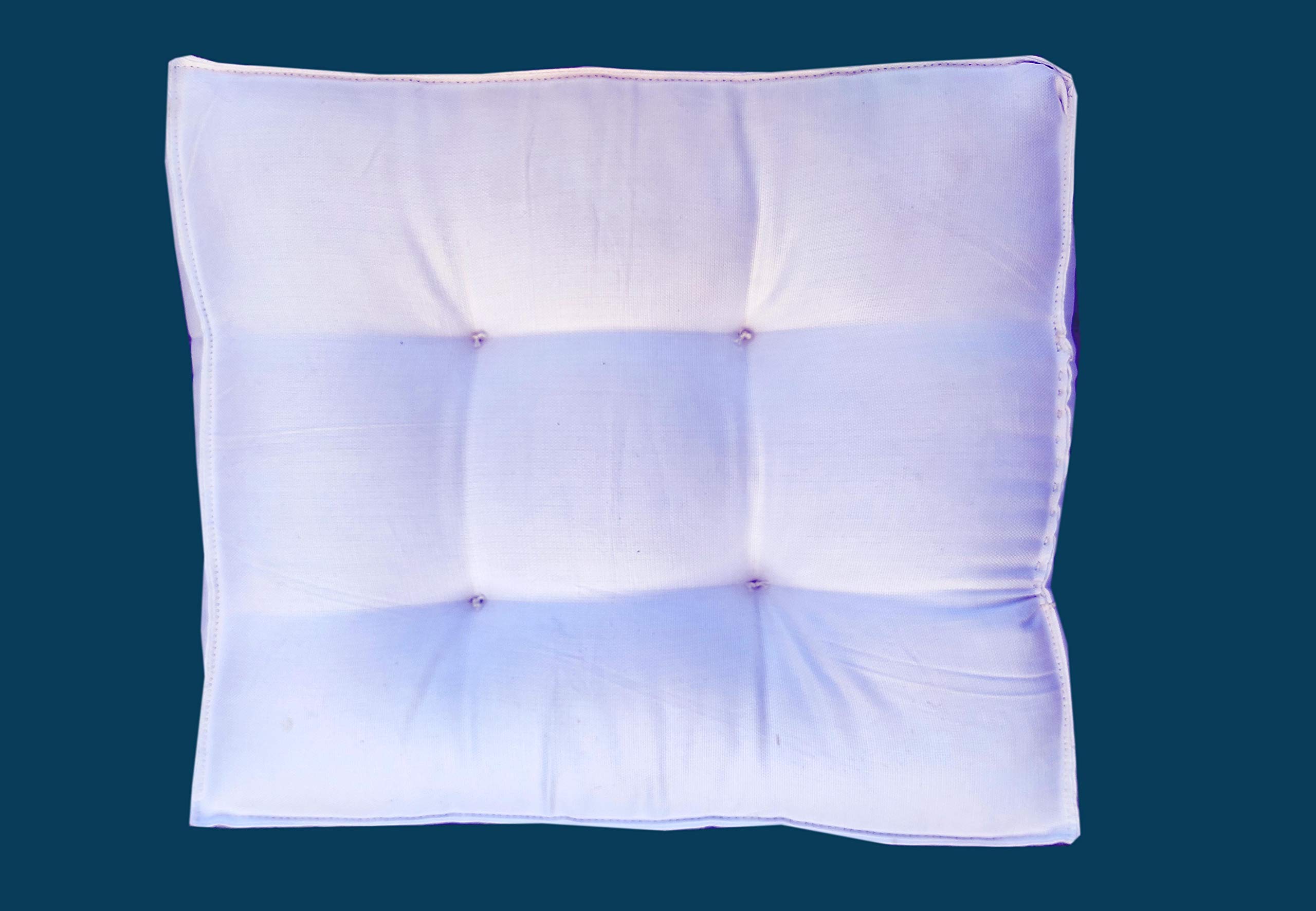 Natural Kapok ilavam panju Silk Cotton Filled Square Car Pad Office Chair Pad Back Seat Cushion White,Size 16 x 16 x 4 inches Thickness-image-15