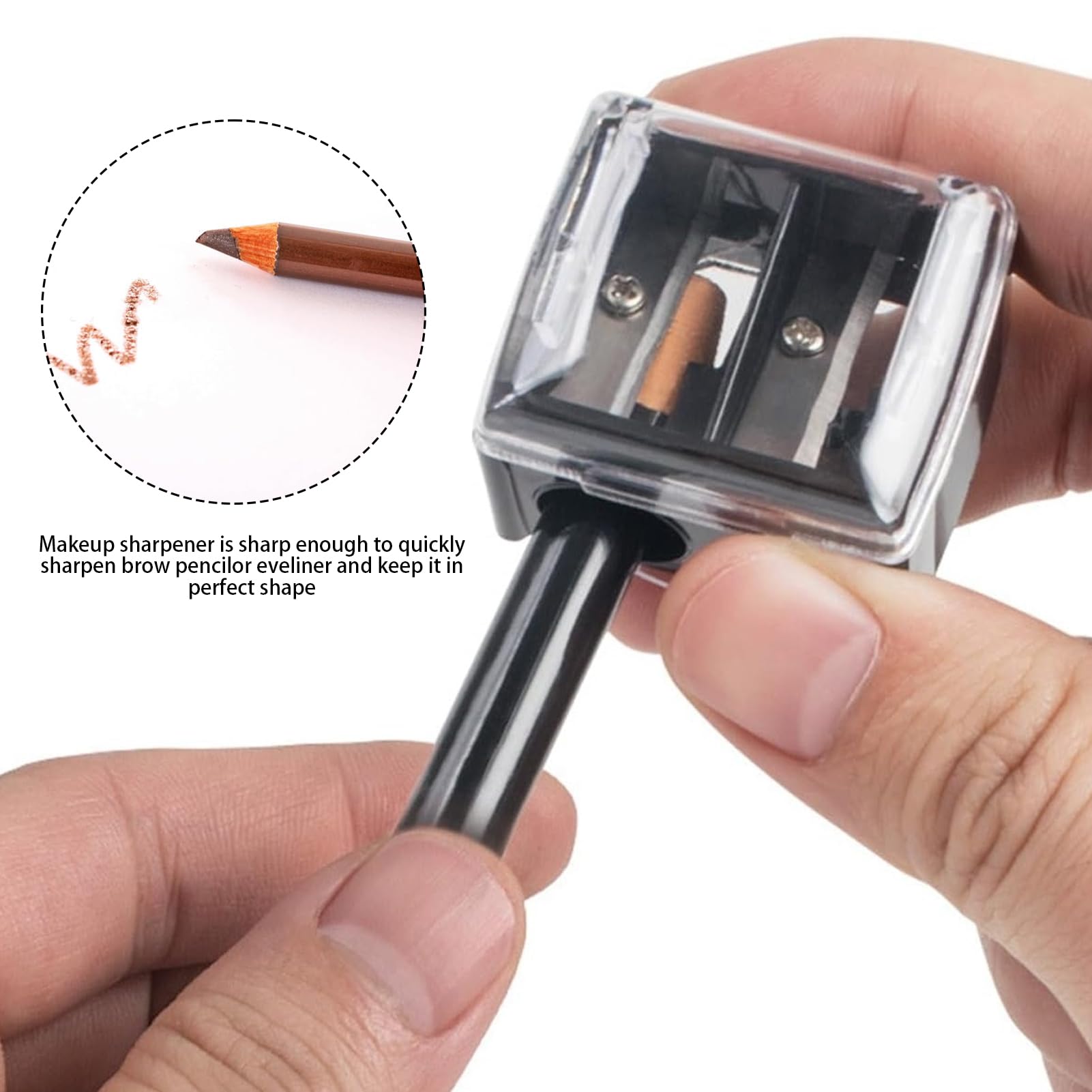 3 Piezas Sacapuntas Doble para Lápices Cosméticos, Sacapuntas Lápices de ojos, Accesorios Maquillaje Herramientas, Suministros Estudio, para Lápices, Delineador, Lápiz Labial, Lápiz Cejas