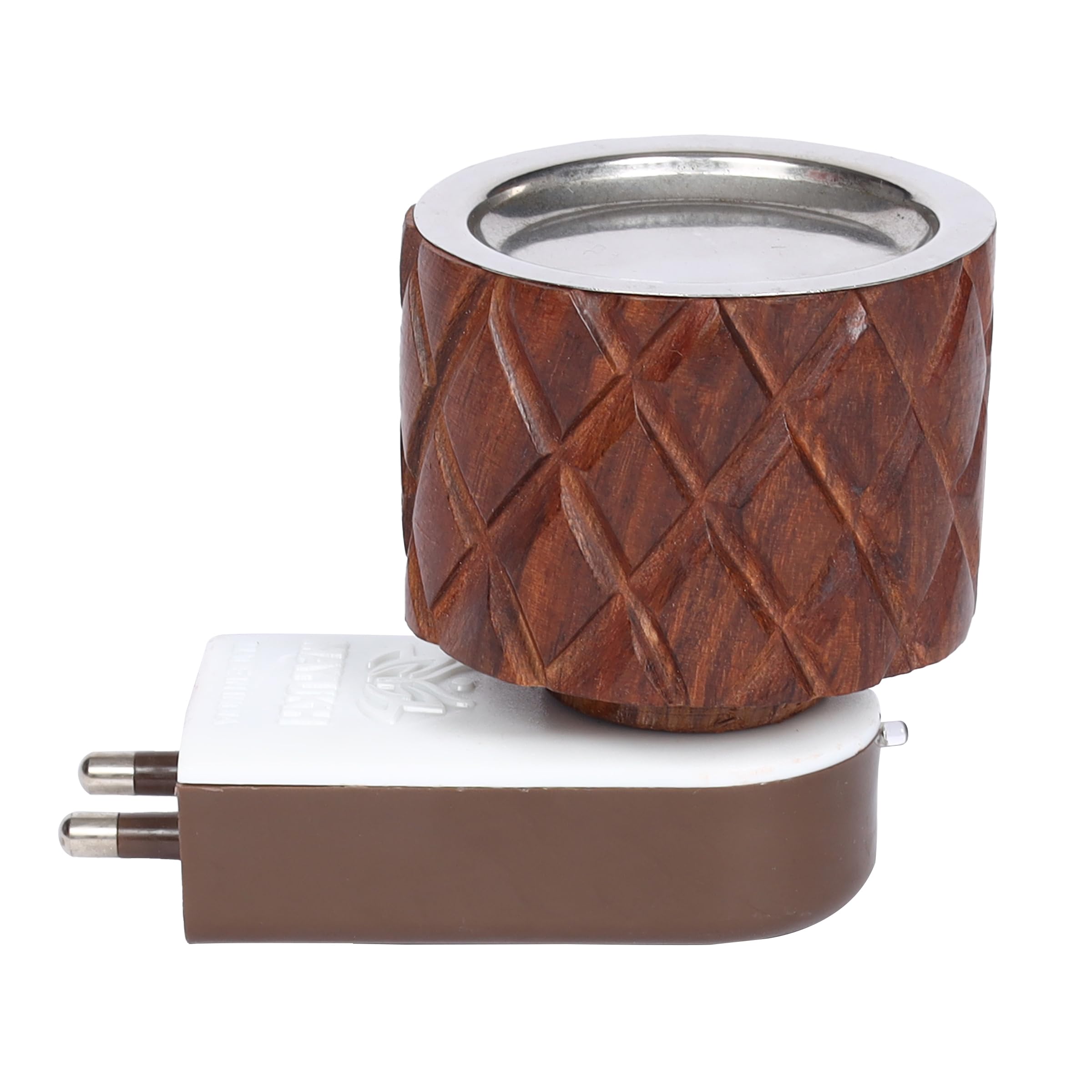 Eabir Wood Camphor Burner for Home | Kapoor Dani for Puja I Camphor Burner | Camphor Diffuser for Home Fragrance (Model 6), Brown