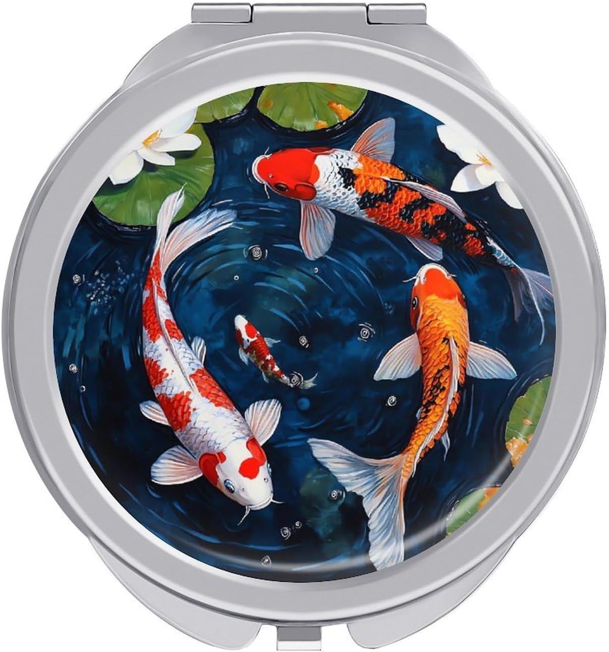 Japanese Fish Compact Makeup Mirror Mini Foldable Cosmetic Mirror Portable Travel Mirror for Purse Pocket