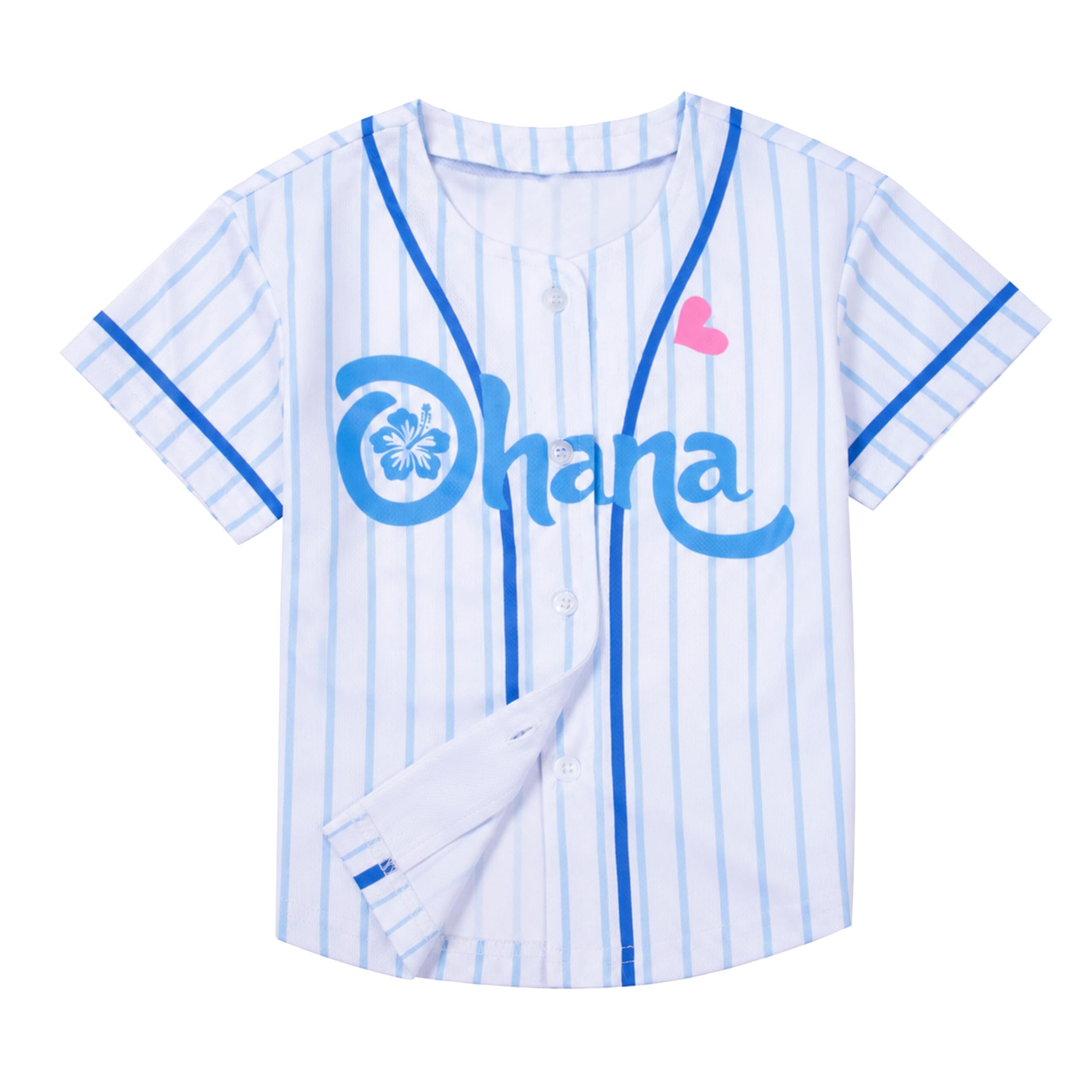 Hawaiian Baseball Jersey for Toddler Girls Summer Vacation Theme Park Outfit Short Sleeve Button Down Shirt