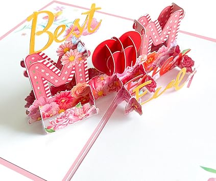 Mother's Day Greeting Card Creative 3d Three-dimensional Card Holiday Birthday Gift Mom Gift Blessing Message, s642 #
