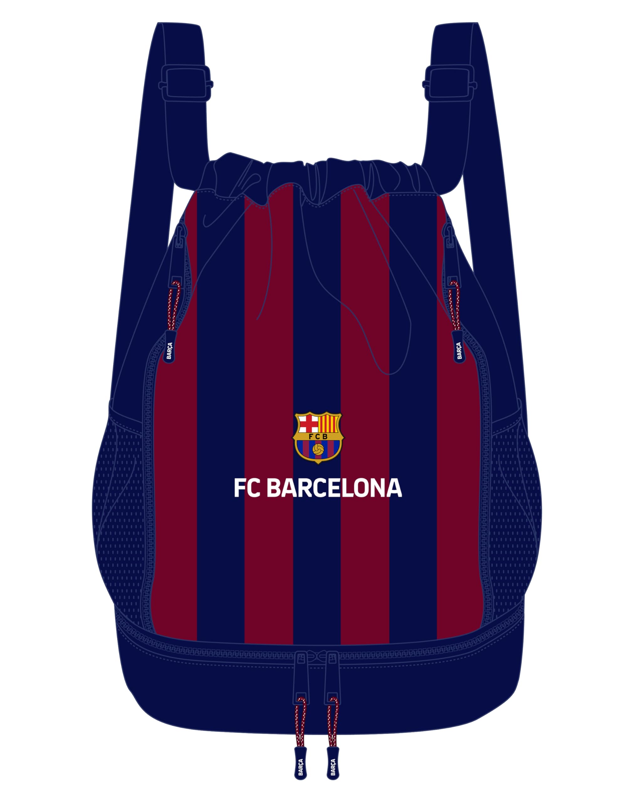 Safta F.C. BARCELONA – Backpack, Ideal for Children of Different Ages, Comfortable and Versatile, Quality and Resistance, 34 x 15 x 43 cm, Navy/Maroon, Navy Blue/Garnet, Estándar, Casual