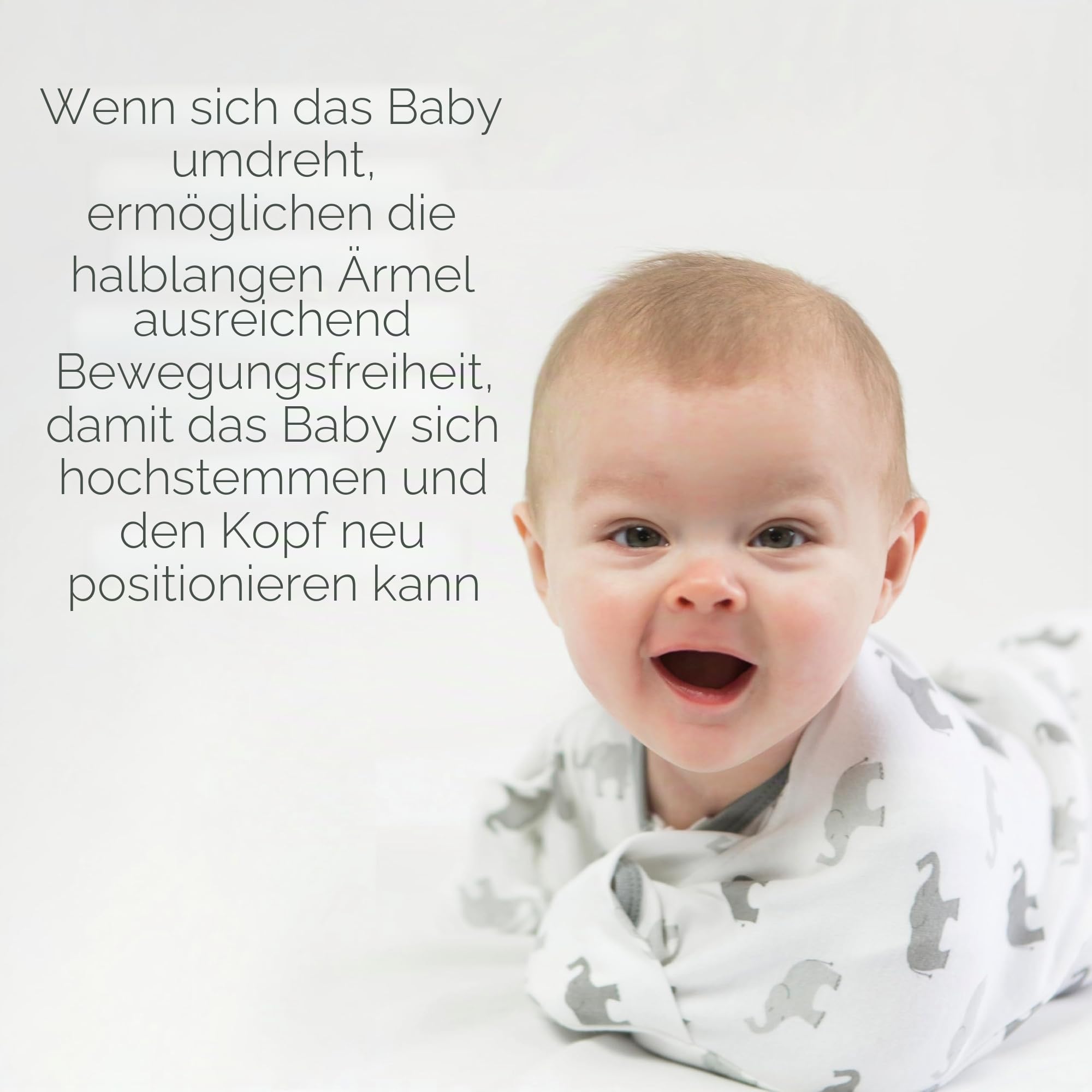 Amazing Baby Übergangs-Pucksack Baby, Pucktuch & Puckschlafsack für Neugeborene mit Arme-nach-Oben-Design, halblangen Ärmeln & Fäustling-Bündchen, M, 3-6 Monate, Confetti