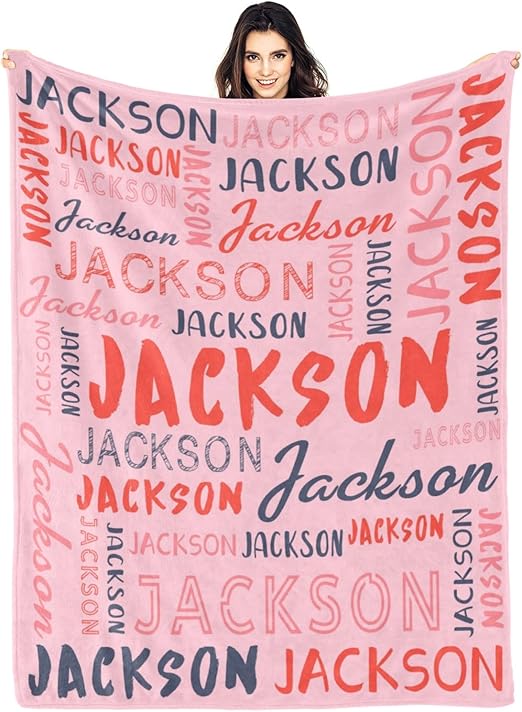 Personalized Name Blanket Customized Baby Blankets for Girls Boys Adults Monogrammed Blankets and Throws Christmas Birthday Mothers Fathers Valentines Day Gift