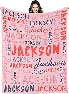Personalized Name Blanket Customized Baby Blankets for Girls Boys Adults Monogrammed Blankets and Throws Christmas Birthday Mothers Fathers Valentines Day Gift