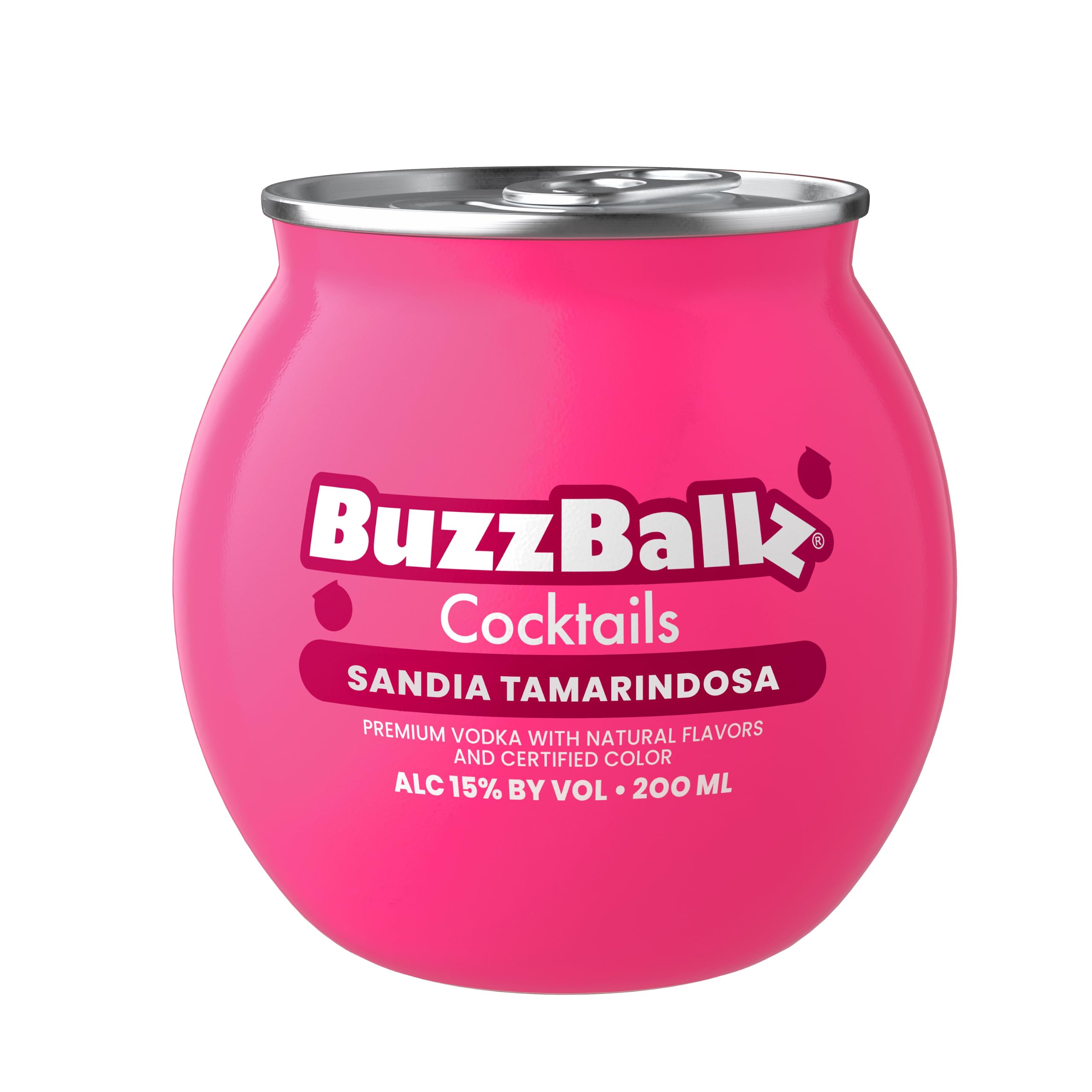 BuzzBallz Sandia Tamarindosa, Lista para Beber, 15% de Alcohol, 200ml, Cóctel Preparado con Vodka, Notas Frutales de Sandía, Refrescantes y Picante