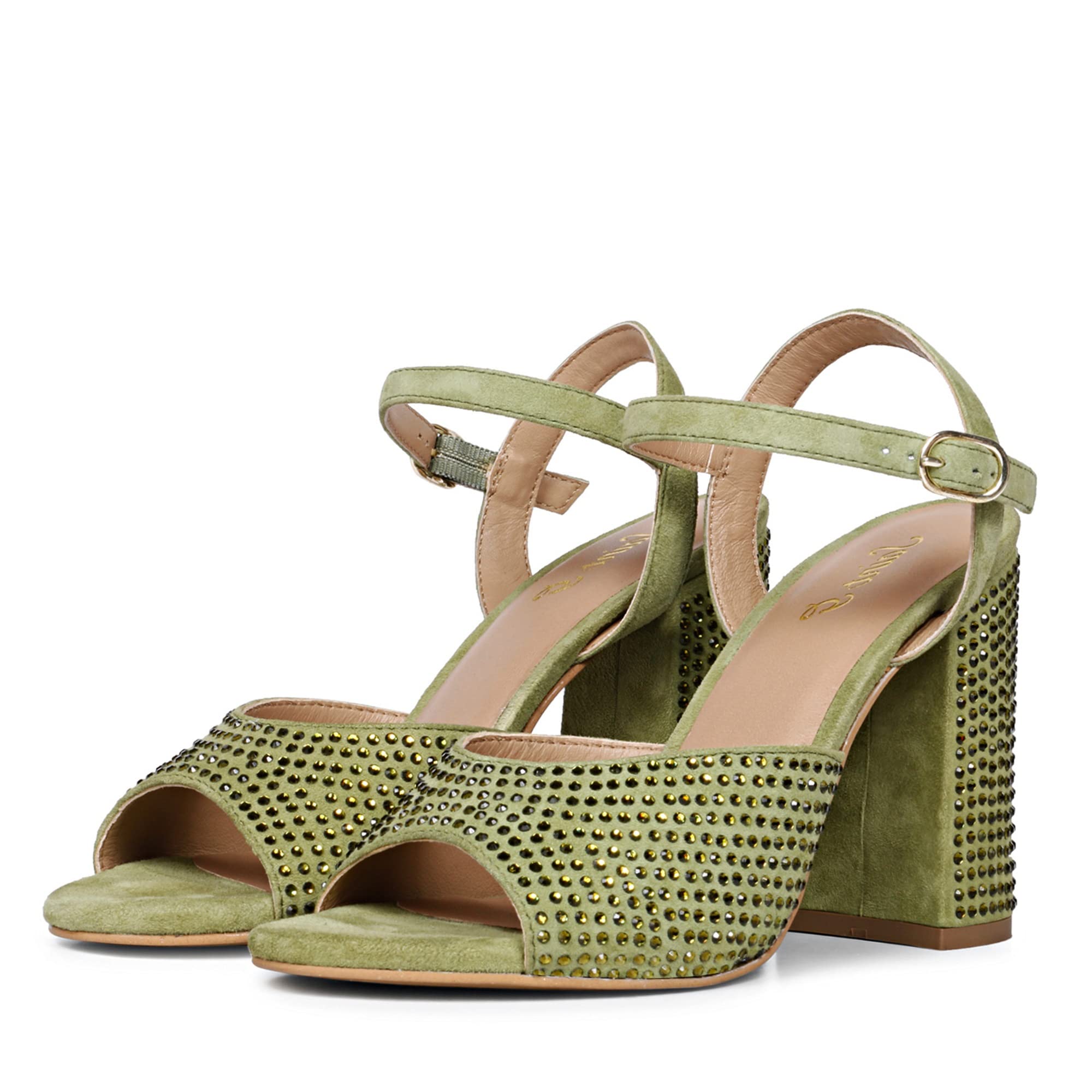 SaintG Womens Stud Embellished safari Leather Block Heels (B0BWYK4T92) Amazon Price History, Amazon Price Tracker