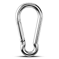 Vista 8 de Ganchos Mosquetón Pequeños, 10 piezas de 1.57 pulgadas Mosquetones Resistentes, Gancho de Resorte de Acero Inoxidable 304 Apto para Camping