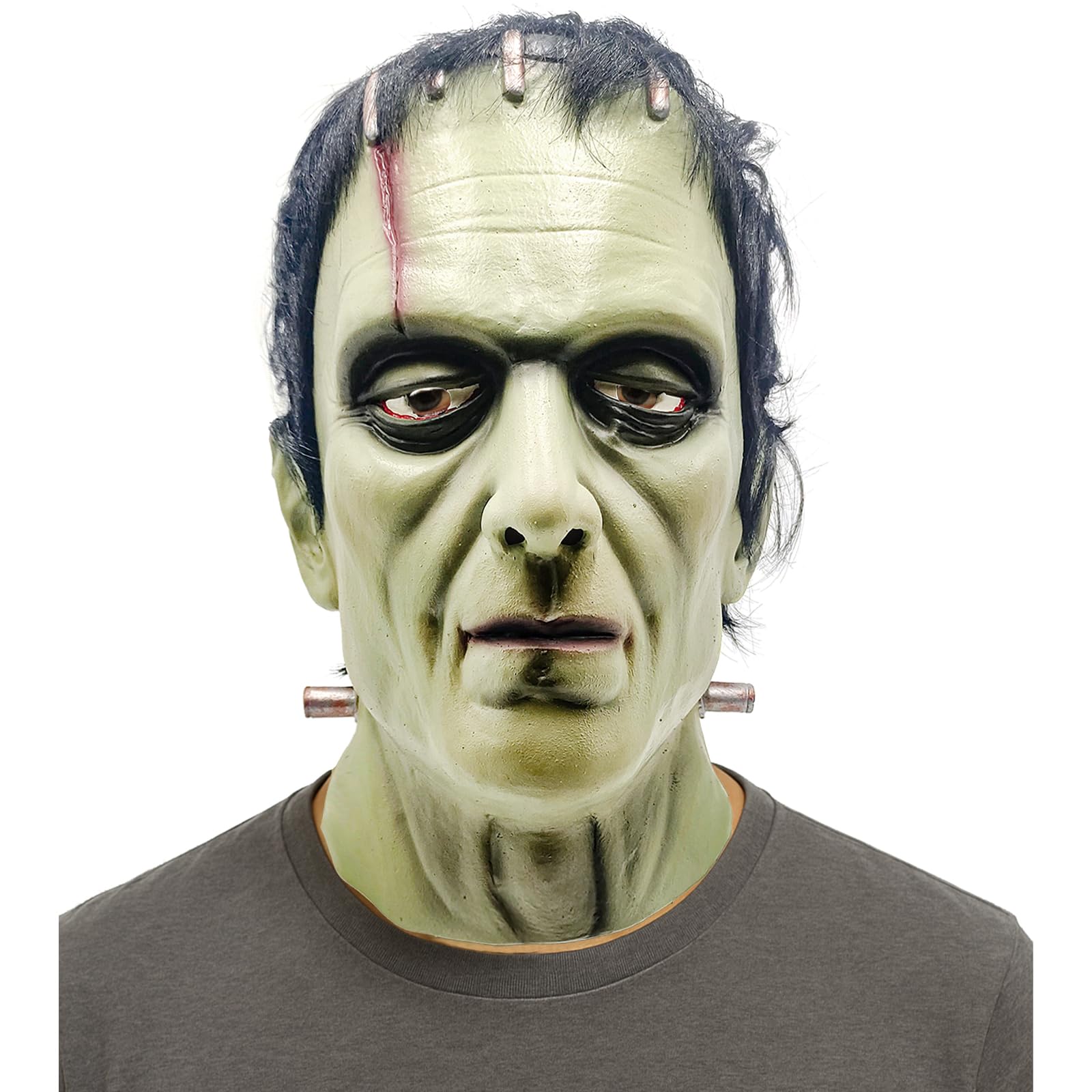 EraSpooky Horror Frankenstein Monster Mask with Hair Halloween Cosplay Prop