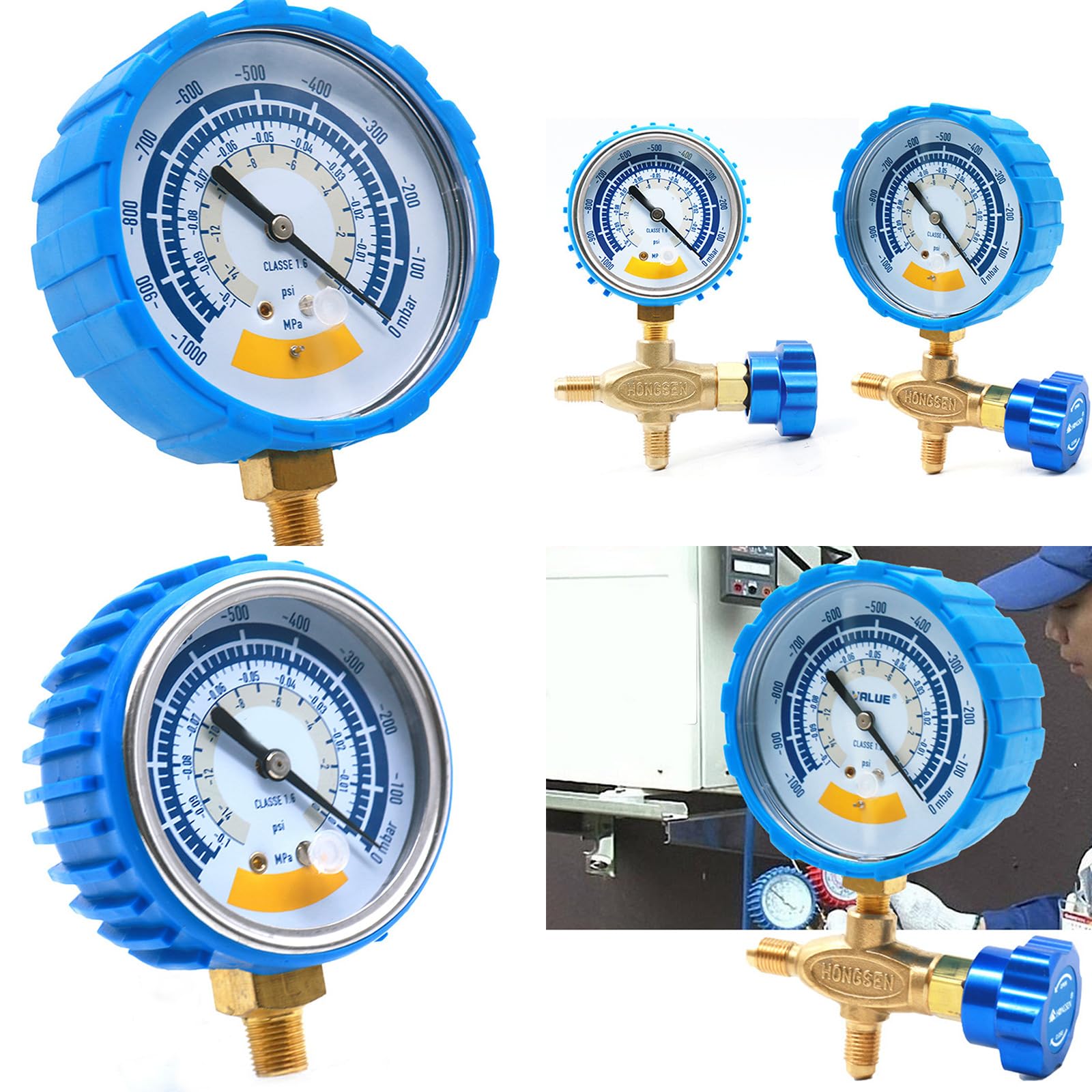 Vacuometro 0-14psi impermeabile per vuoto, Large vacuum gauge p | Strumento misuratore d ' accurato per pompe a vuoto, acciaio inossidabile, impermeabile, connettore da 1 / 8