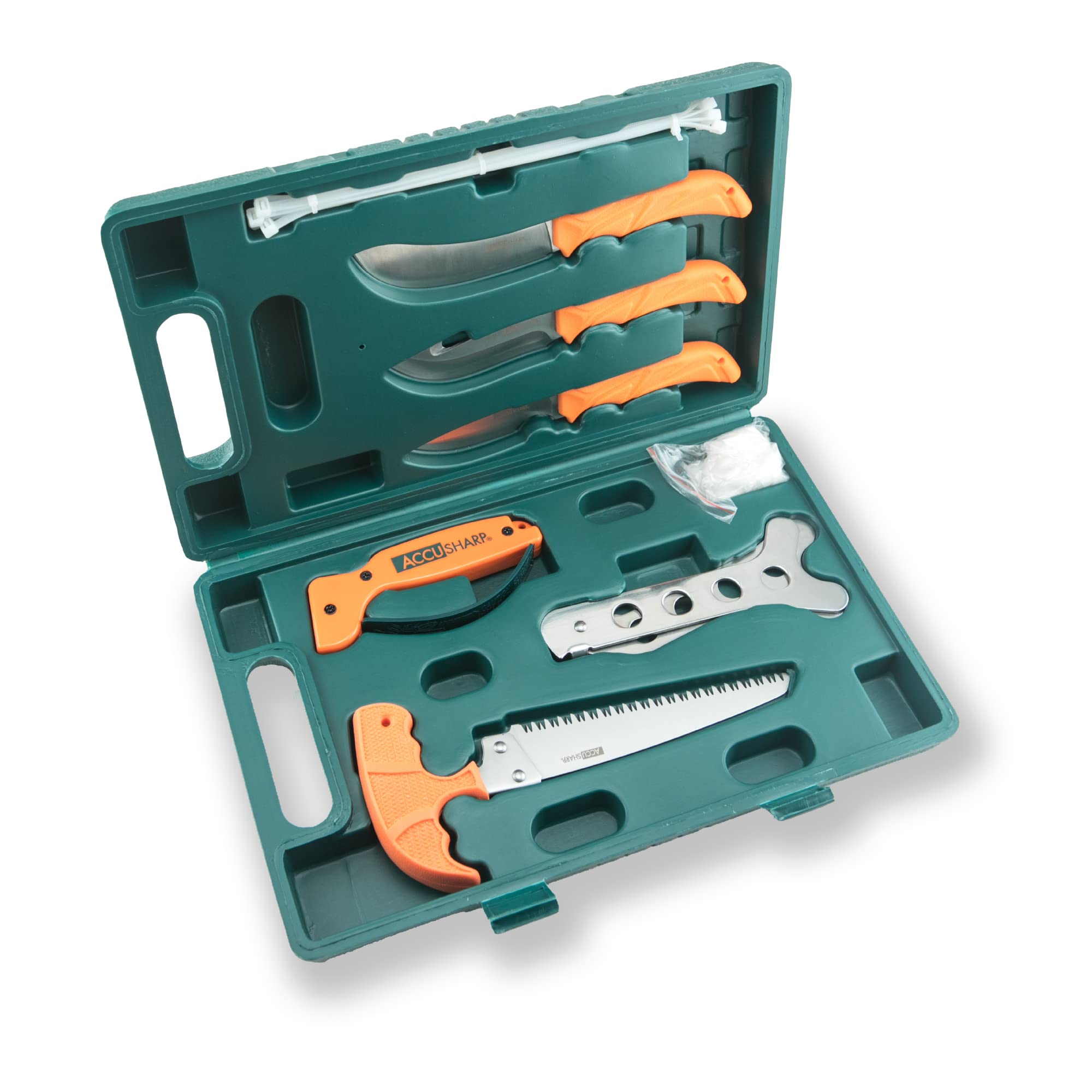 AccuSharp 9Piece Hunting Knife Set w/ Case Includes Butcher knife