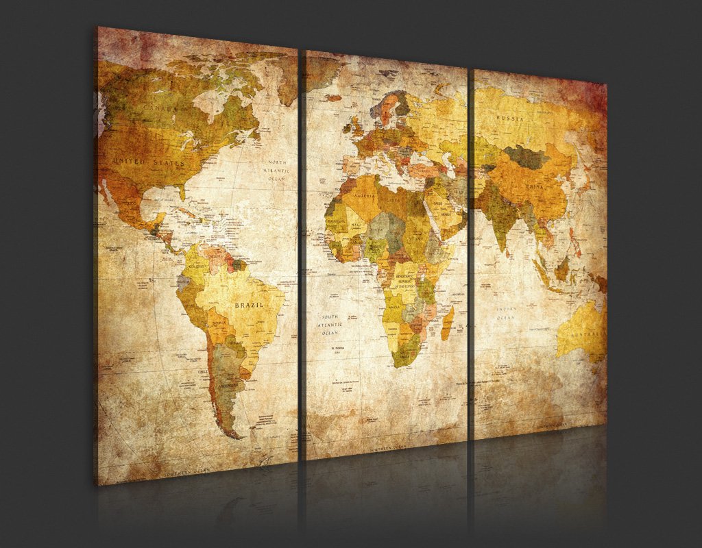 B&D XXL - Pinnwand Weltkarte Pinnwand 120x80, 120x80 cm, Geschenkidee, Büro | Kombiniert Pinnwand und Wandbild, praktisch und dekorativ, ideal fürs Büro oder Wohnzimmer, inspirierend, langlebig, stilvoll