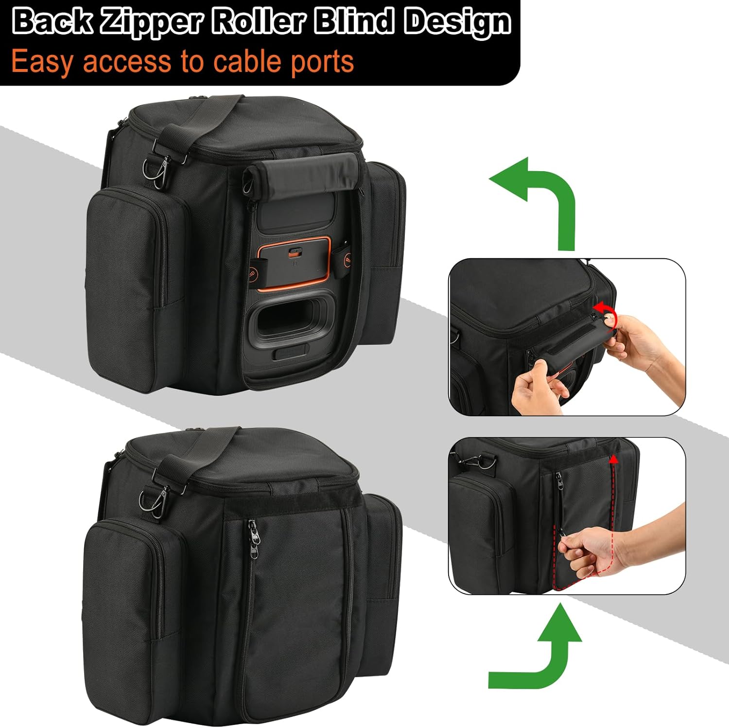 TXEsign Carrying Case Speaker Bag Compatible with JBL PartyBox Encore 2 Party Speaker, Protective Case Mesh Storage Bag with Shoulder Strap and Two Sides Accessories Pockets - Image 6