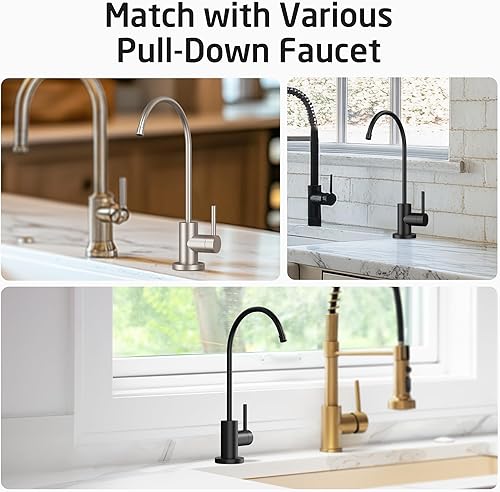 Miniatura 8 de KES Grifo de agua RO sin plomo para fregadero de cocina (acero inoxidable de grado alimentario), grifo de ósmosis inversa, grifo de filtro de agua