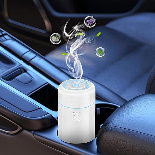 Difusor de aire para automóvil de 100 ml, difusor de aceite esencial de niebla fresca con cambio de color de 7 LED, adecuado para el automóvil