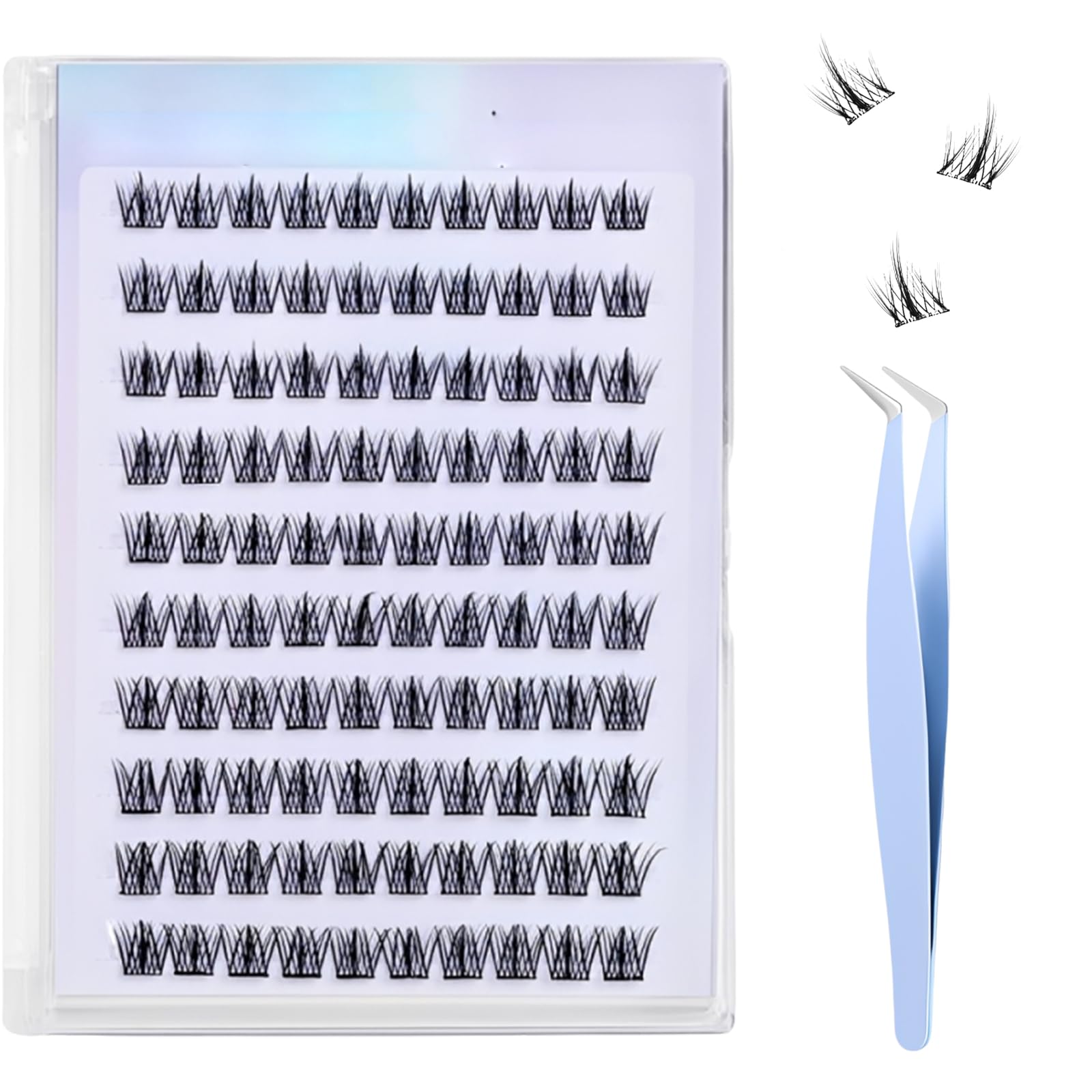 False Eyelashes for Women, Easy Application Eyelash Extension Kit, Natural Looking Cluster Lashes for Daily Wear, 2 Piece Set with Tweezer-image-17