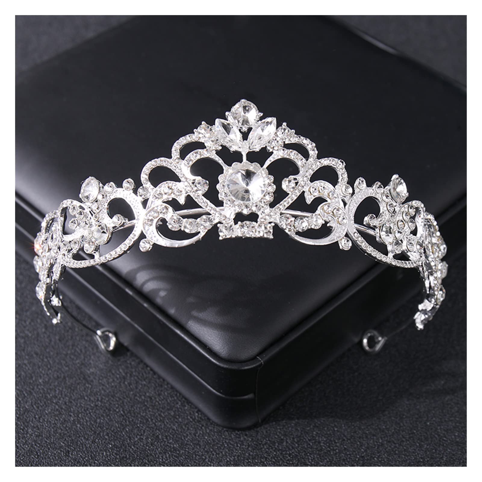 Barokowy Kryształ Rhinestone Korona Tiara Bal Diadem Dla Dziewczyny Kobiety Ślubne Akcesoria Do Włosów Biżuteria Ozdoby Chluba Tiara (Kolor Metalu: Złoty)