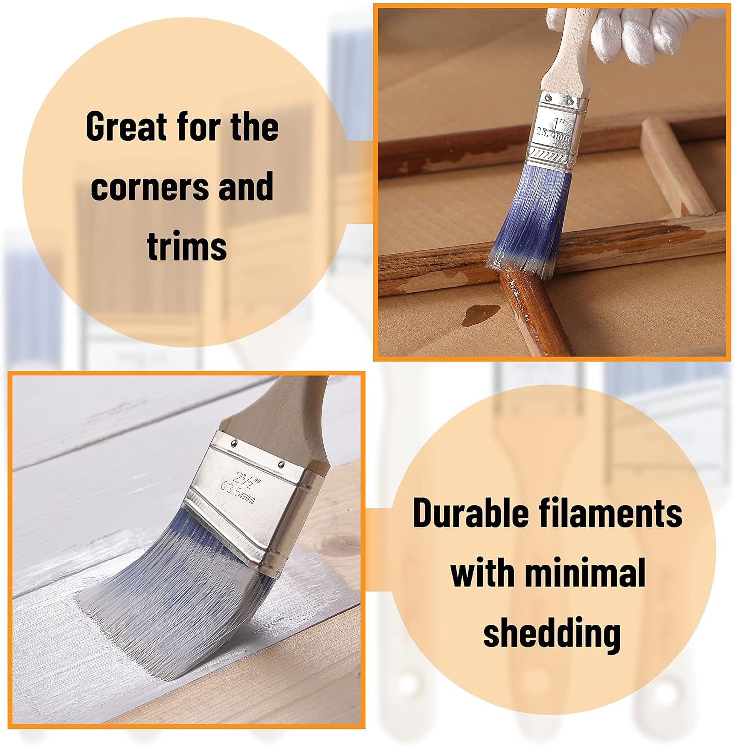 Bates Paint Brushes - 12 Angle Brushes -5