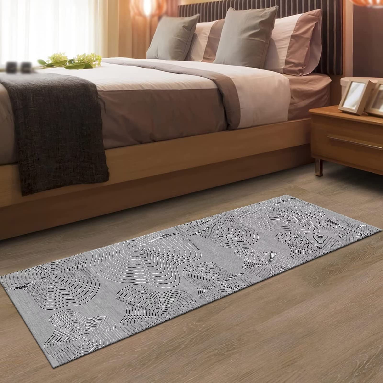 Tappeto Passatoia Lungo 3.4 Metri, Antiscivolo E Lavabile, Verde Moderno, 120x340 Cm, Per Cucina, Corridoio E Ingresso