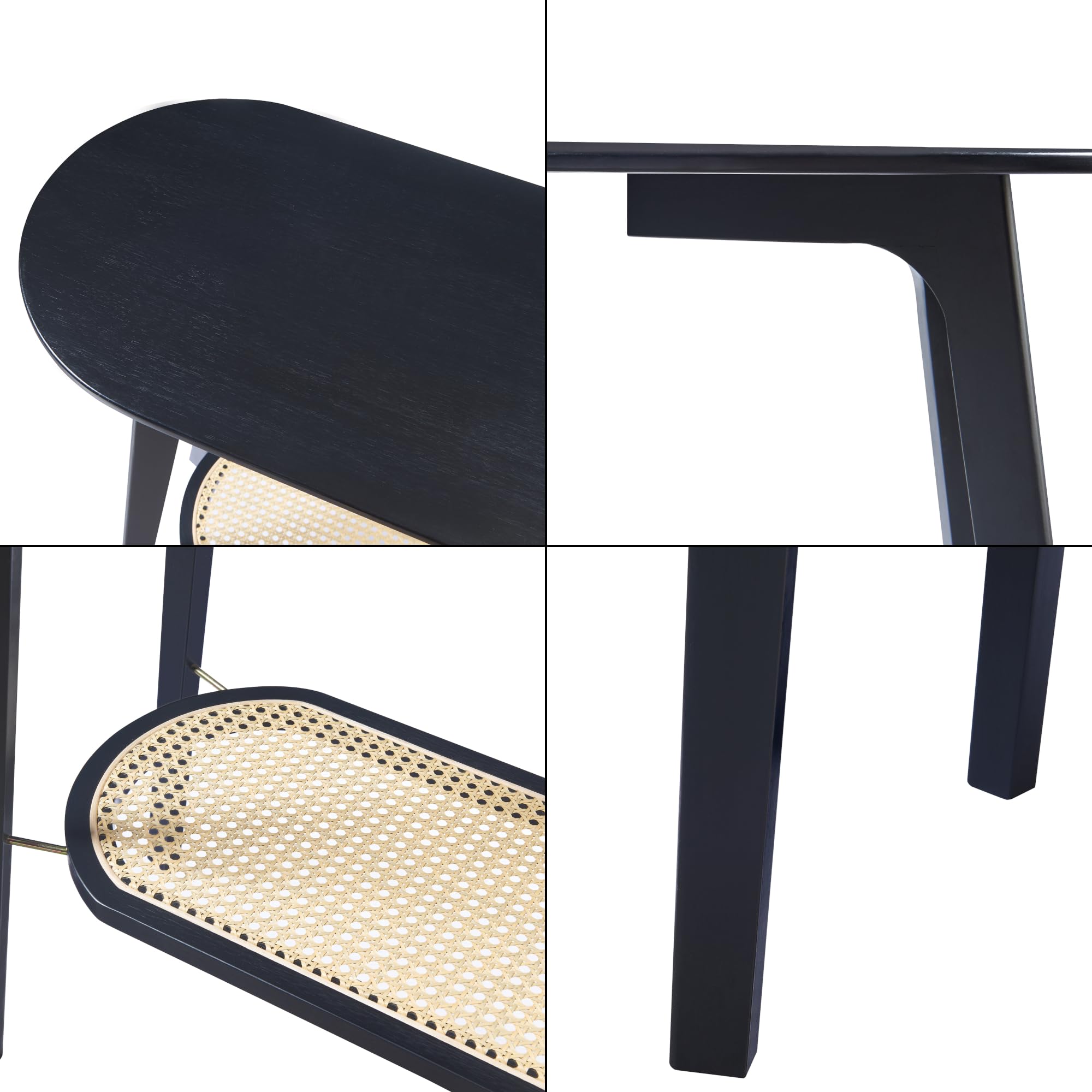 [en.casa] Tavolo a Consolle Scaffale Basso a 2 Piani di Appoggio Tavolo Stretto Multiuso da Ingresso Corridoio 100 x 35 x 80 cm Nero/Beige