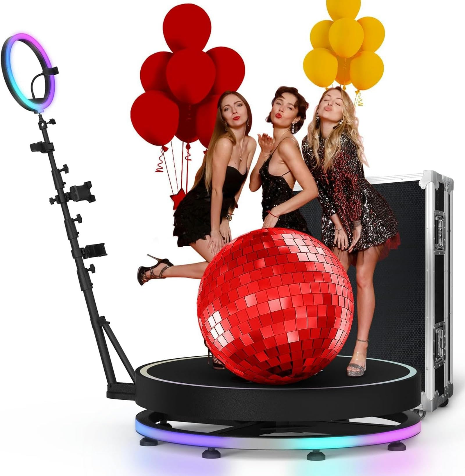 360° Fotokabine Mit RGB Ringlicht - Für Events Mit IPad & Smartphone