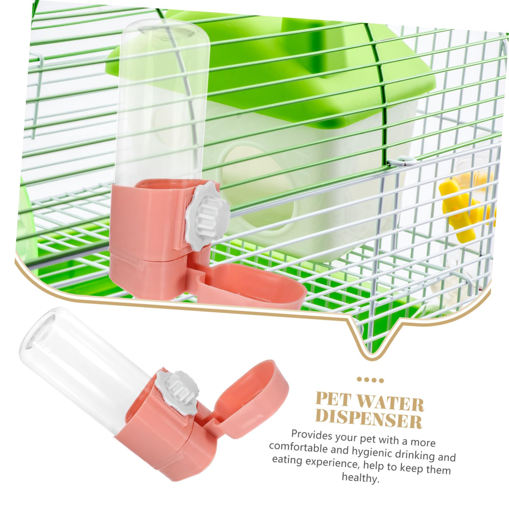 INOOMP 3piezas Botella De Agua para Hámster y Conejos Dispensador Automático De Agua Accesorio Colgante para Mascotas Bebedero Limpio y Compacto para Hogar y
