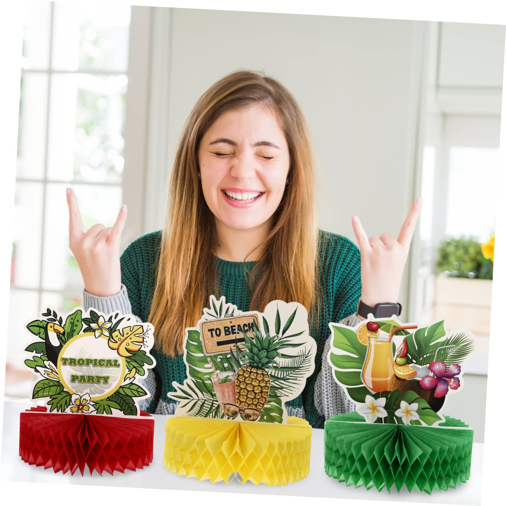 TOYANDONA 18pezzi Decorazioni Hawaii Adornamenti e Hawaiane Adatti per Compleanni e Tematici