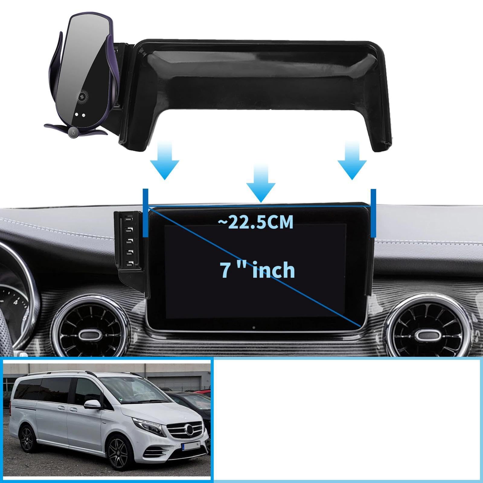 Soporte Móvil Coche para Mercedes-Benz Clase V W447 2014-2020, Soporte para teléfono móvil para Coche Soporte para GPS Soporte de navegación