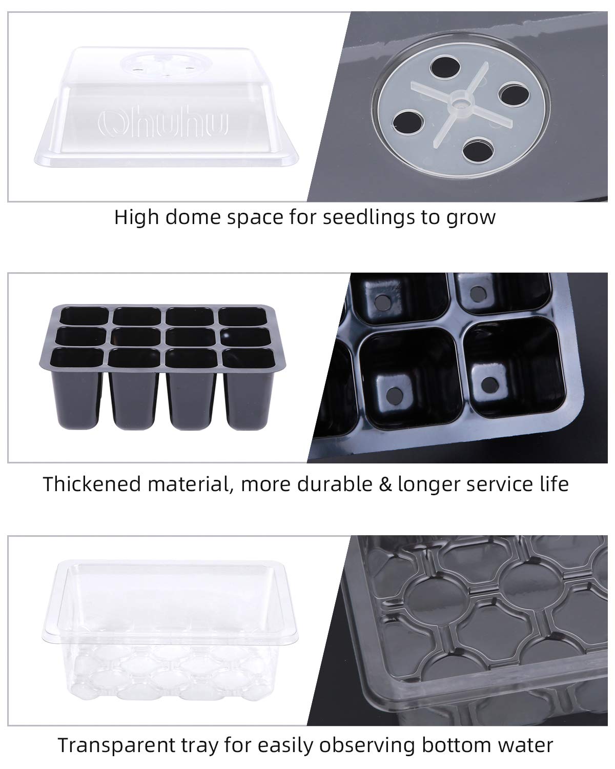 Buy Ohuhu 10Pack Seedling Trays Kit Plant Starter Trays, 120 Cells