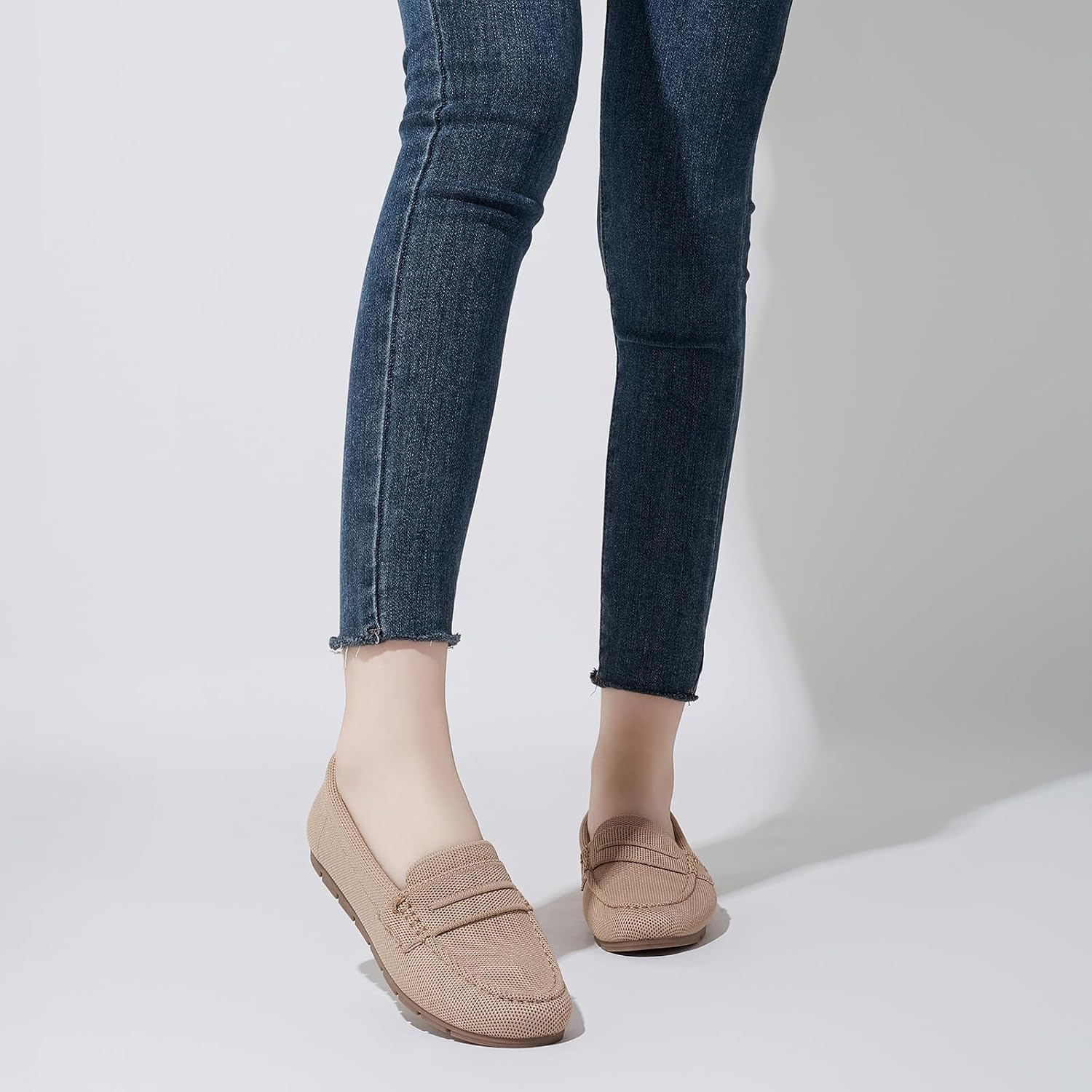 Loafers for Women Comfortable Dressy Casual Work Flats Lightweight & Breathable Slip On Walking Shoes Knit - Image 2
