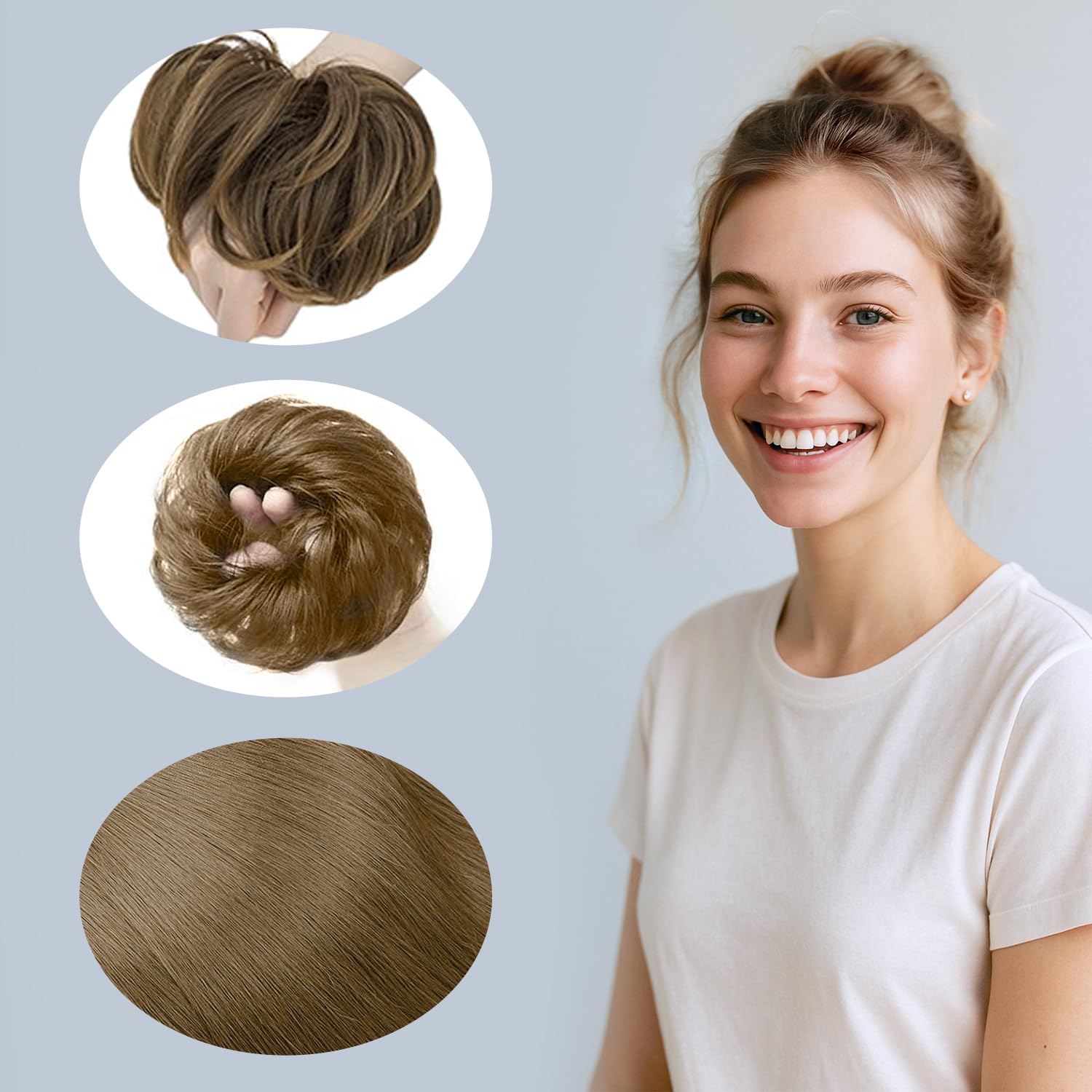 Messy Bun Hair Piece for Women Synthetic Hair Scrunchies, Curly Hair Bun Extensions, Messy Hair Bun Scrunchie - Image 3