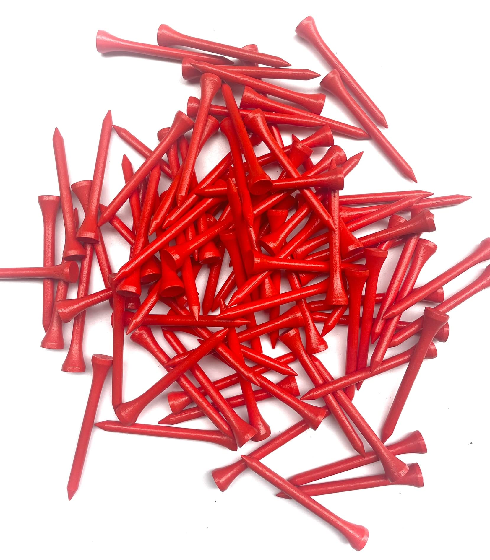 TH Golf Bambus-Golf-Tees, 70 mm, umweltfreundlich, nachhaltig, starker Bambus, 1000 Stück, Rot