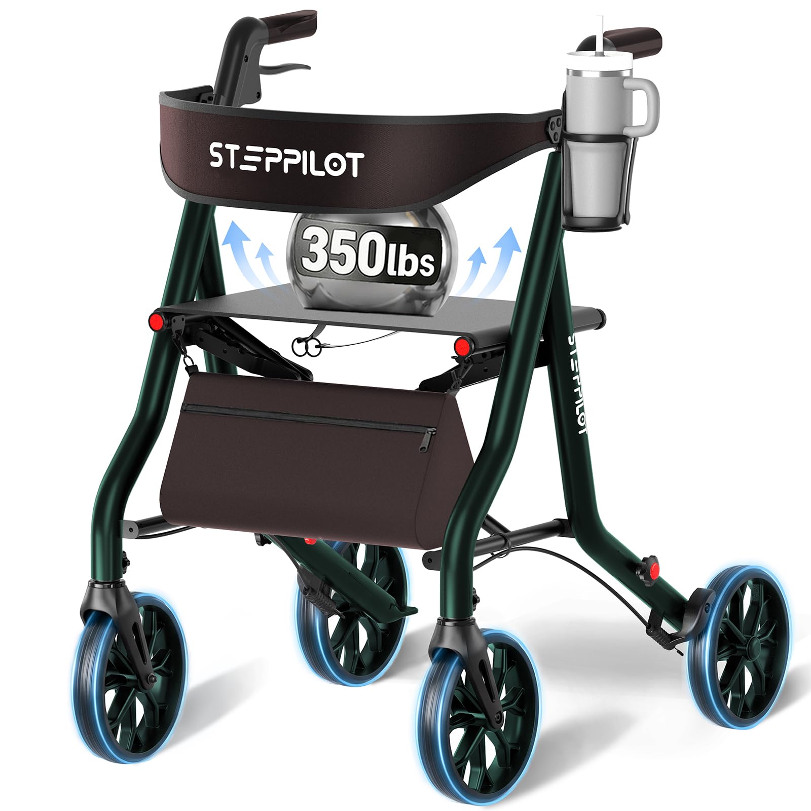 Rollator Walkers for Seniors with Seat Supports 350lb,19.2 Lbs — Amazon image 7