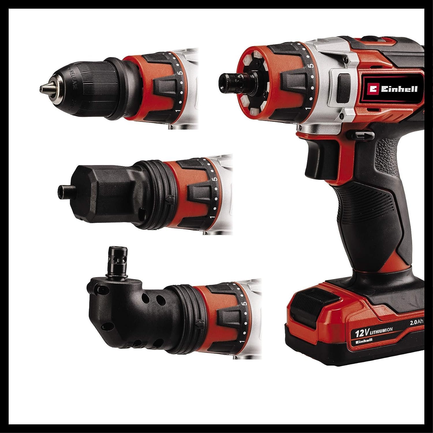Einhell Akkuschrauber TE-CD 12/1 3X-Li (Li-Ion, 12 V, 30 Nm, 2 Gänge, abnehmbares 10 mm-Bohrfutter, inkl. Ladegerät und 1x 2,0 Ah-Akku)