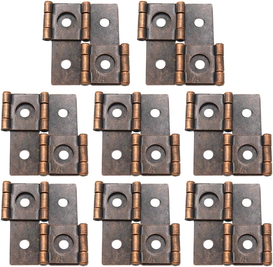 8 Pcs 47x47mm Double Acting Hinges Furniture Folding Screen Hinges, Antique Red