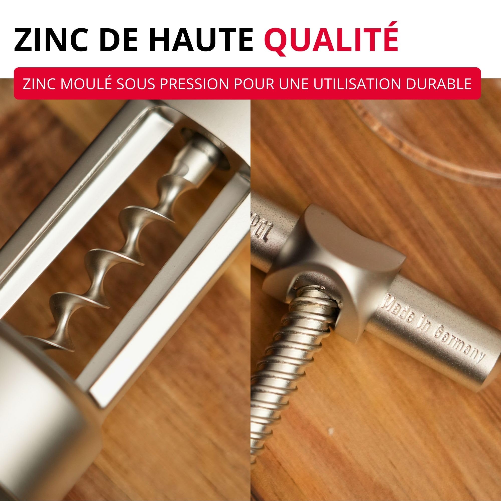 Westmark Tire-bouchon à Cloche Monopol Edition Chianti - Extracteur Bouchons Liège & Plastique - Acier/Fonte De Zinc Argent Mat