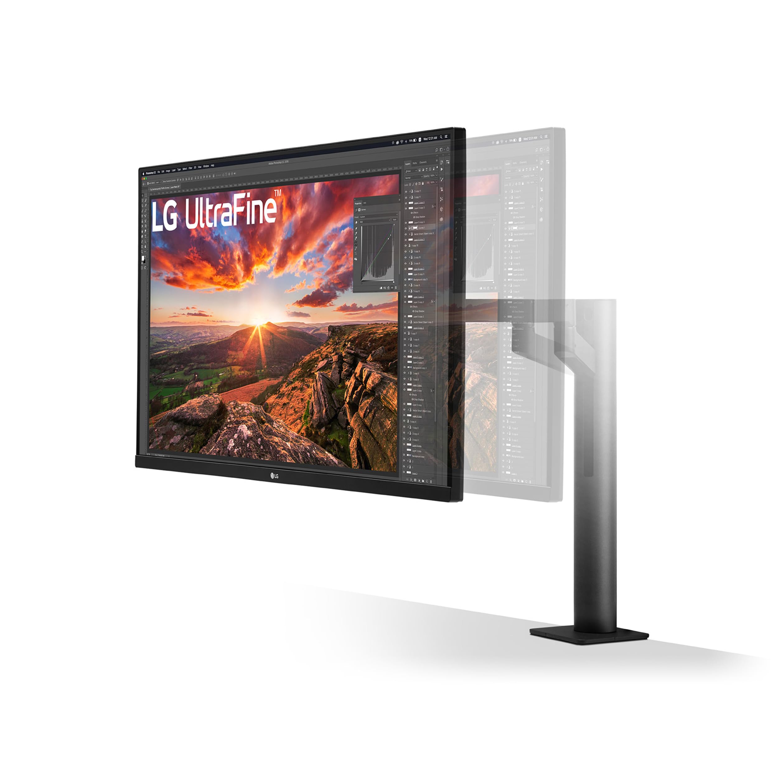LG Ultrafine Ergo 32UN880K-B.AEU (32 Zoll) 4K UHD IPS Monitor, HDR10, USB-C (60W), Ergonomischer Standfuß, Schwarz