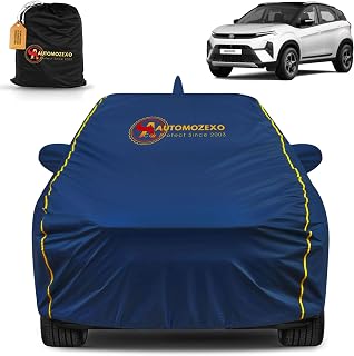 AUTOMOZEXO® Tata Nexon 100% Waterproof Car Cover (Midnight Blue) 6LYR HDPE 200gsm Strong Fabric for All Weather Protectio... Price In India